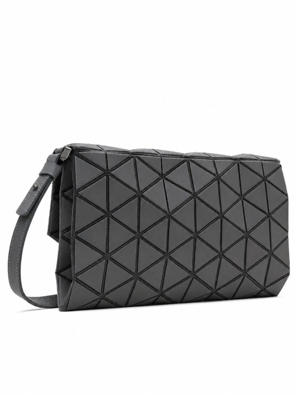 AUTHENTIC New BAO BAO Issey Miyake Matte Tonneau Shoulder Bag in Dark Gray NWOT - Picture 3 of 15